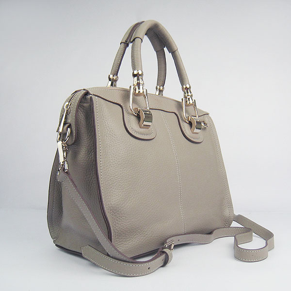 Fake Hermes New Arrival Double-duty leather handbag Grey 60669 - Click Image to Close